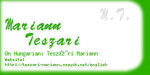 mariann teszari business card